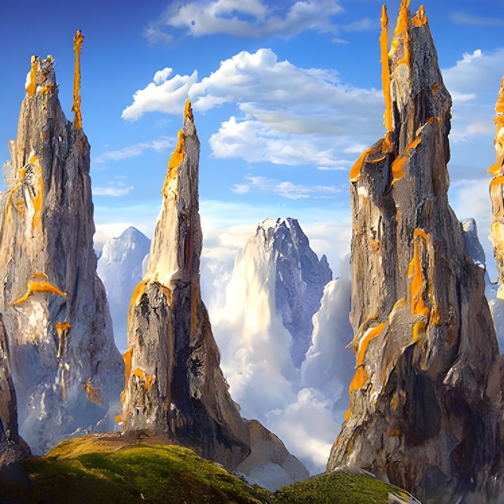 Majestic Cliffs and Floating Islands in Oil