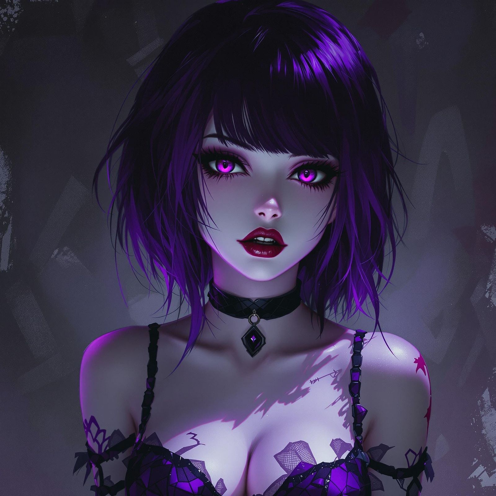 Anime Woman in Spooky Digital Art Style
