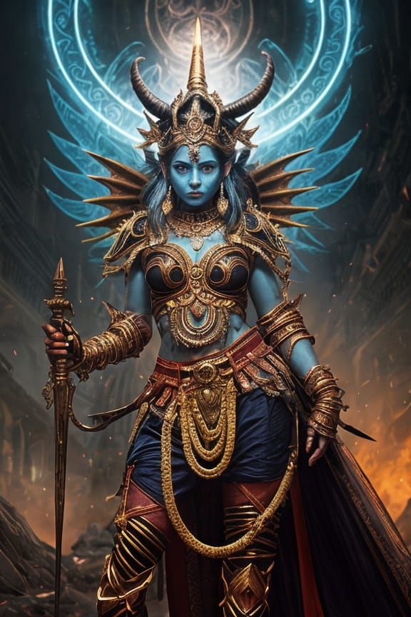 Mahakali Avatar: Hyperdetailed Portrait of the Hindu Goddess