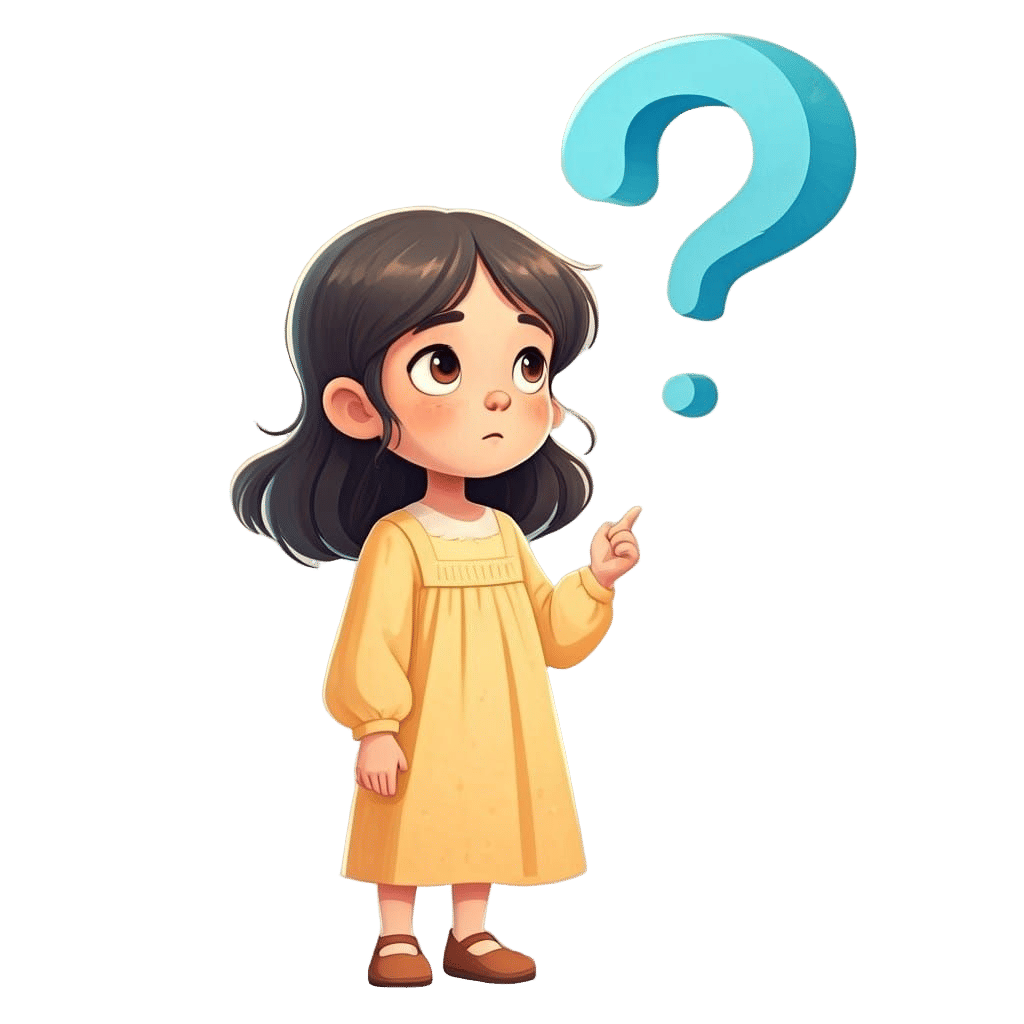 Cute Girl Ponders a Question in a Thoughtful Pose