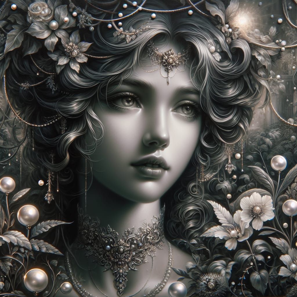 Elegant Victorian Woman in Enchanted Garden