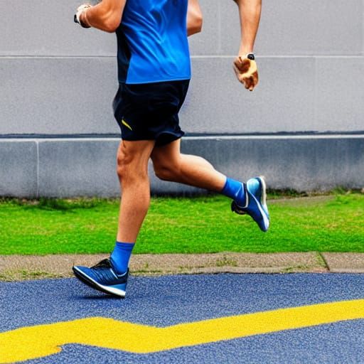Man Running Freely in Sunny Conditions