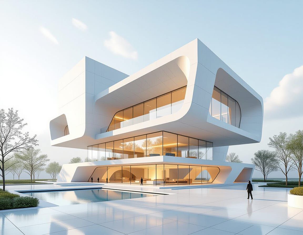 Modern Minimalist House Design in Mixed Media Style