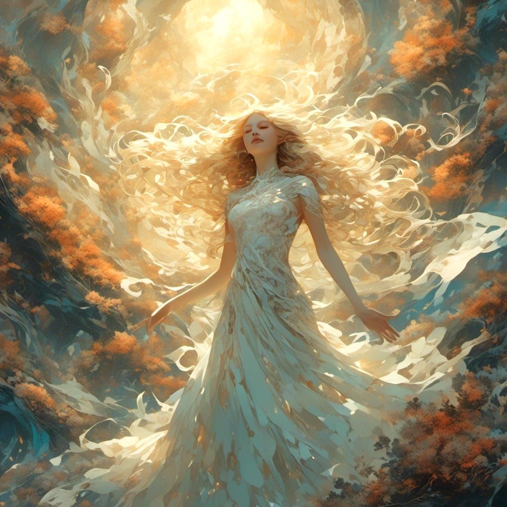 Ethereal Female Figures in Surreal Fantasy Style