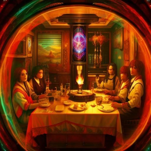 Photorealistic Conjuror in Psychedelic Surrealism