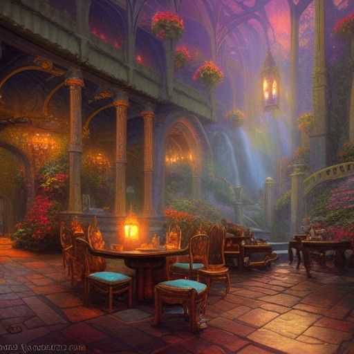 Adventurer's Guild Interior in Ethereal Fantasy Style