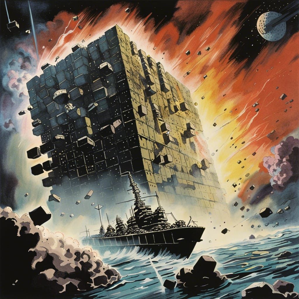 Space Battleship Yamato vs Borg Cube Destruction