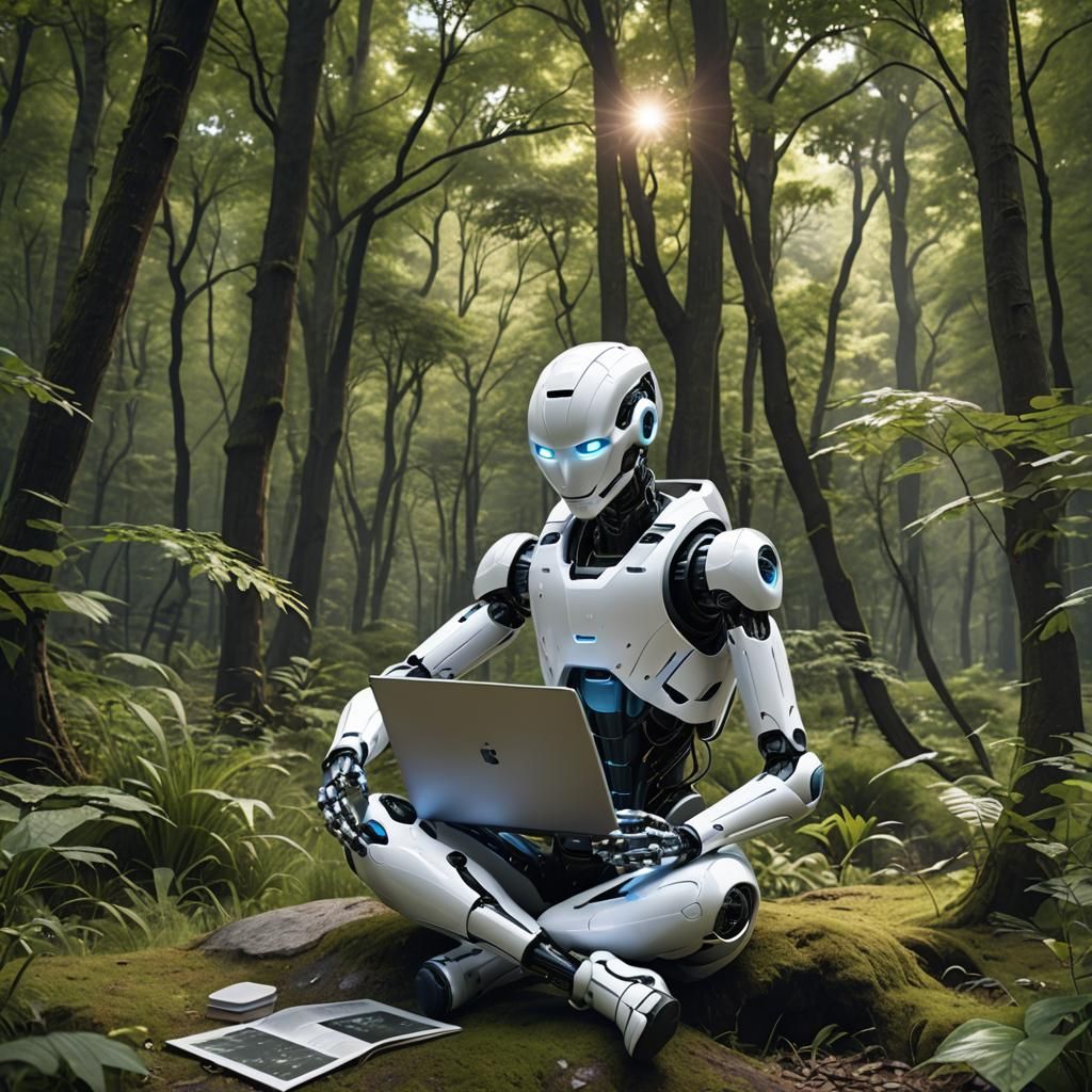 Humanoid AI Entity Performing Human Tasks