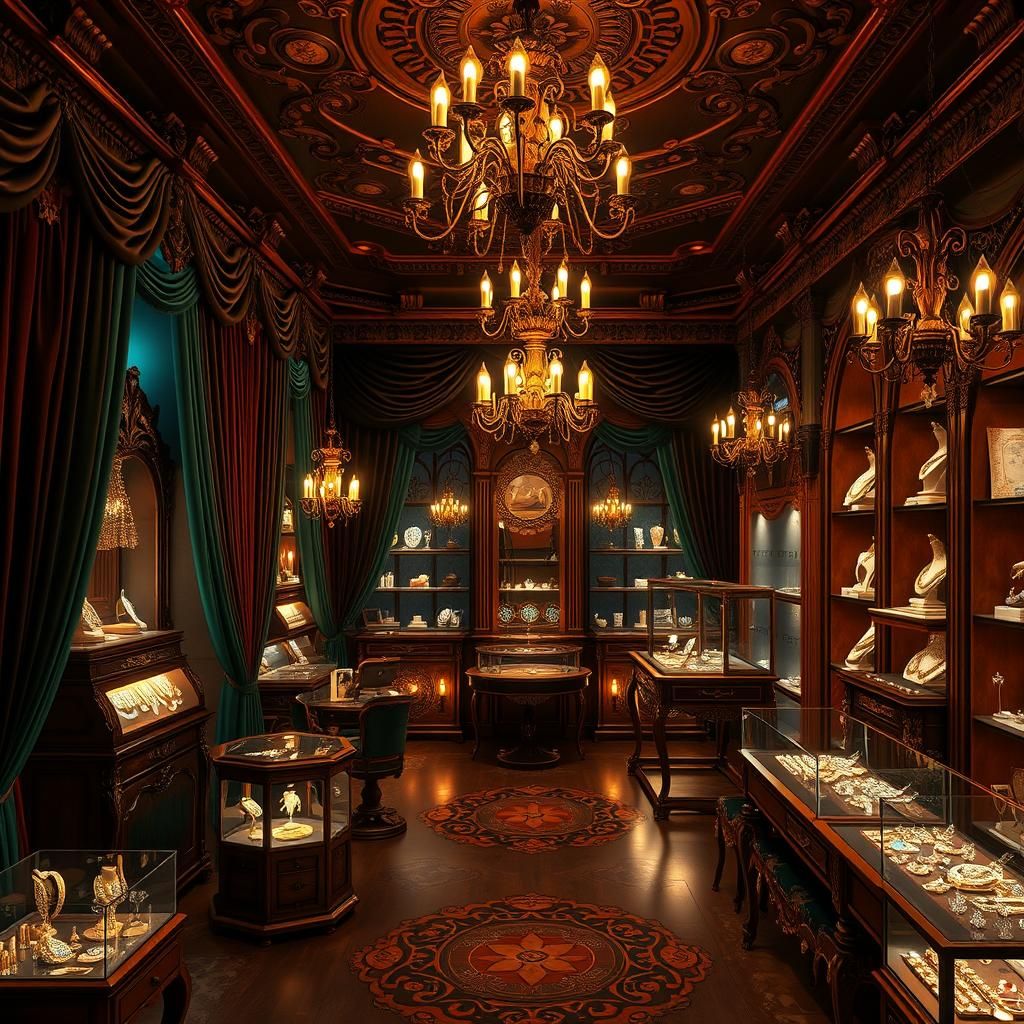 Baroque Jewelry Boutique in Art Nouveau Style
