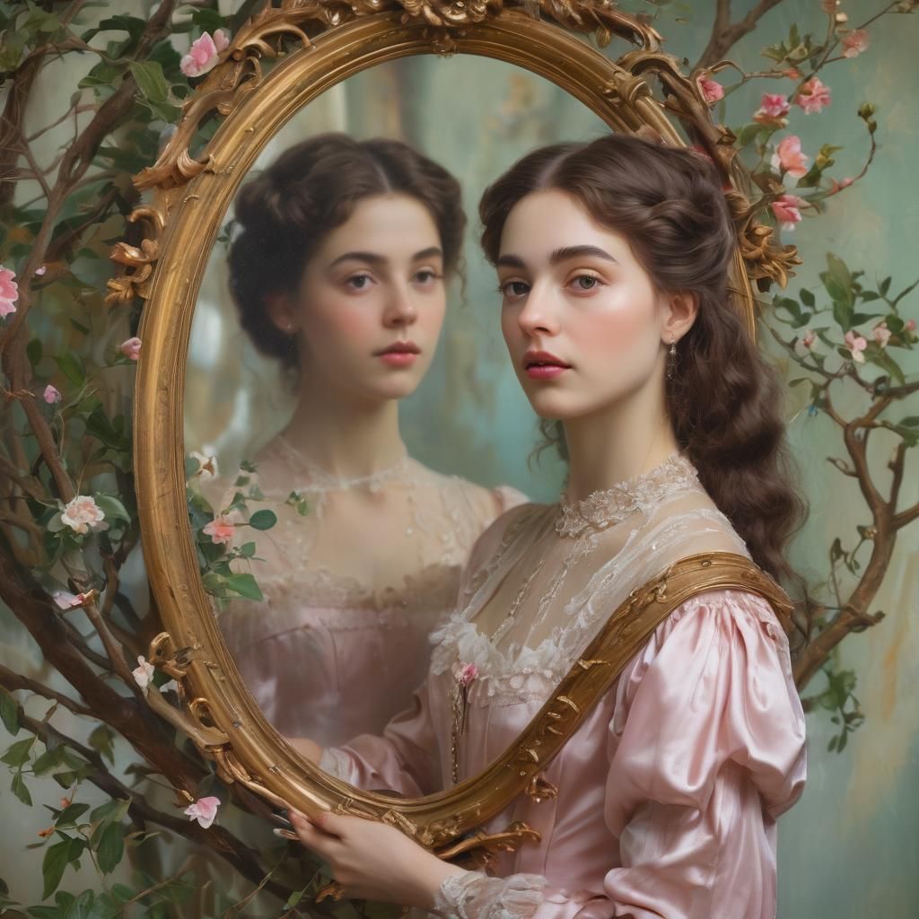 Surrealist Princess Portrait with Dreamlike Garden