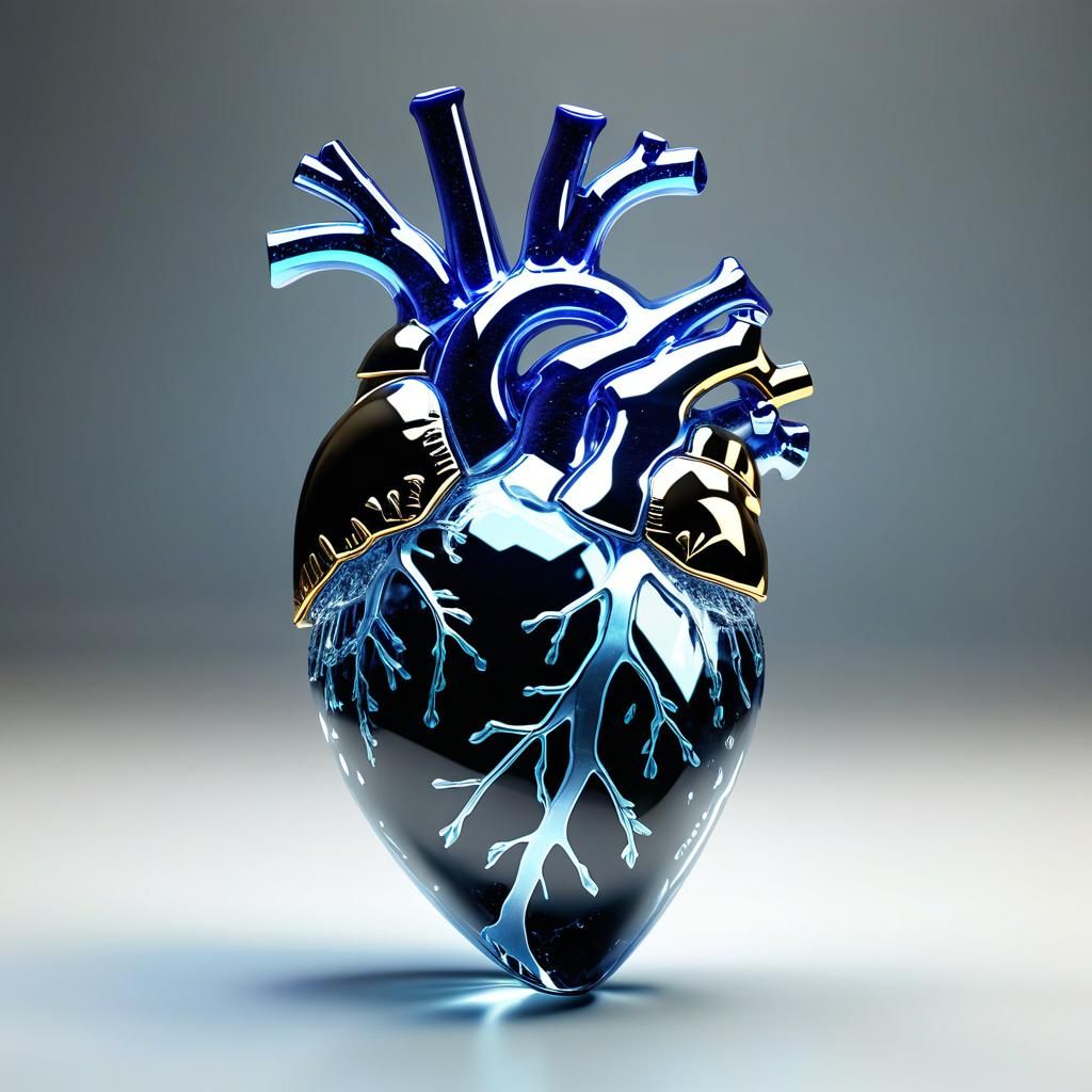 Crystal Heart: 3D Photorealistic Masterpiece