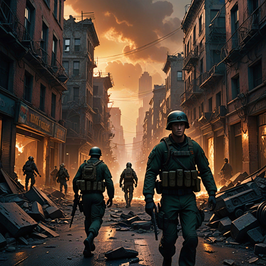 Hyper-Realistic Cityscape in Neo Modern War Style