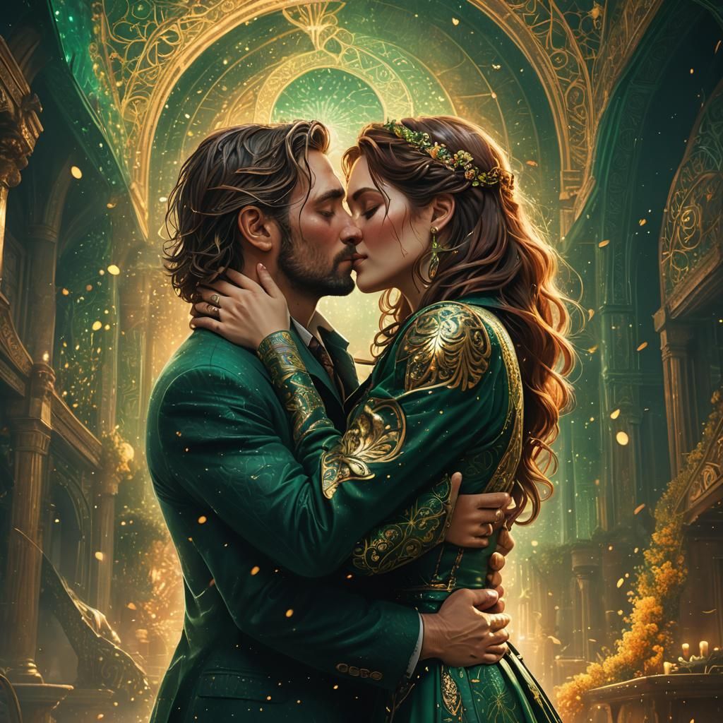 Embrace: A Fantastical Digital Art Kiss