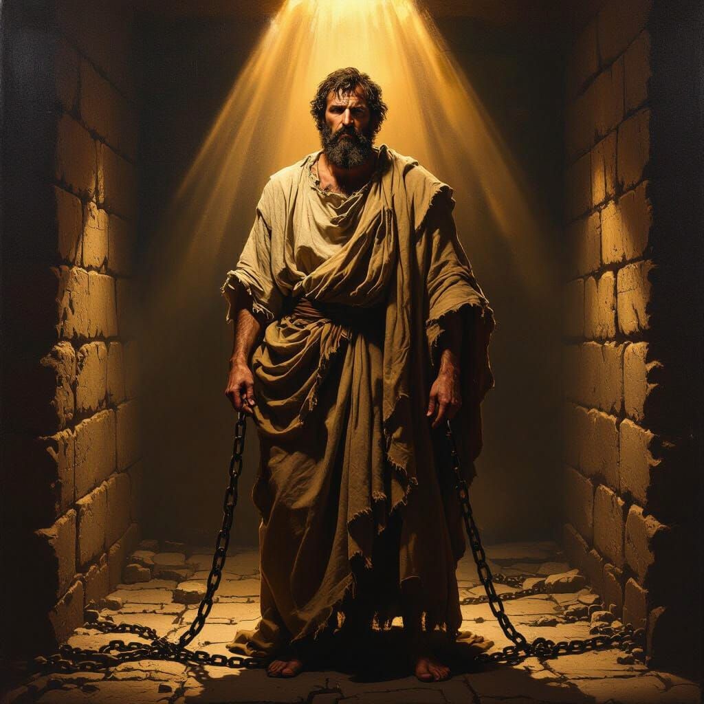 Apostle Paul Radiating Divine Authority as Oil Painting