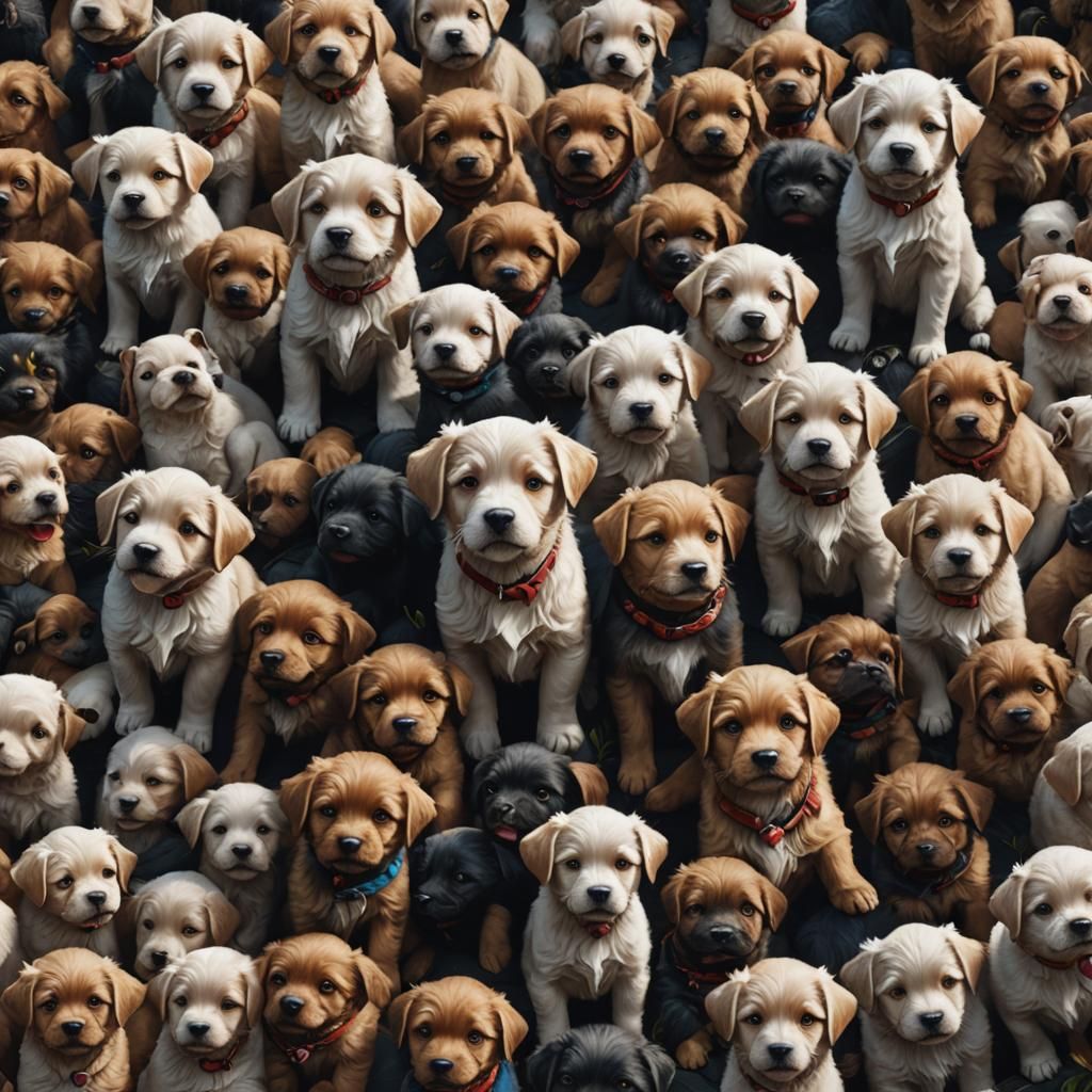 Adorable Puppies: Detailed Fantasy Concept Art