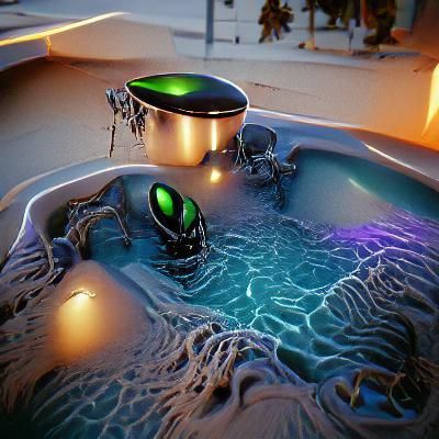 Alien Hot Tub: 3D Rendered Artstation Scene