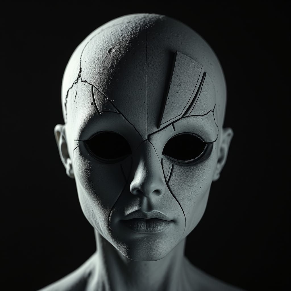 Matte Humanoid Figure in Film Noir Lighting