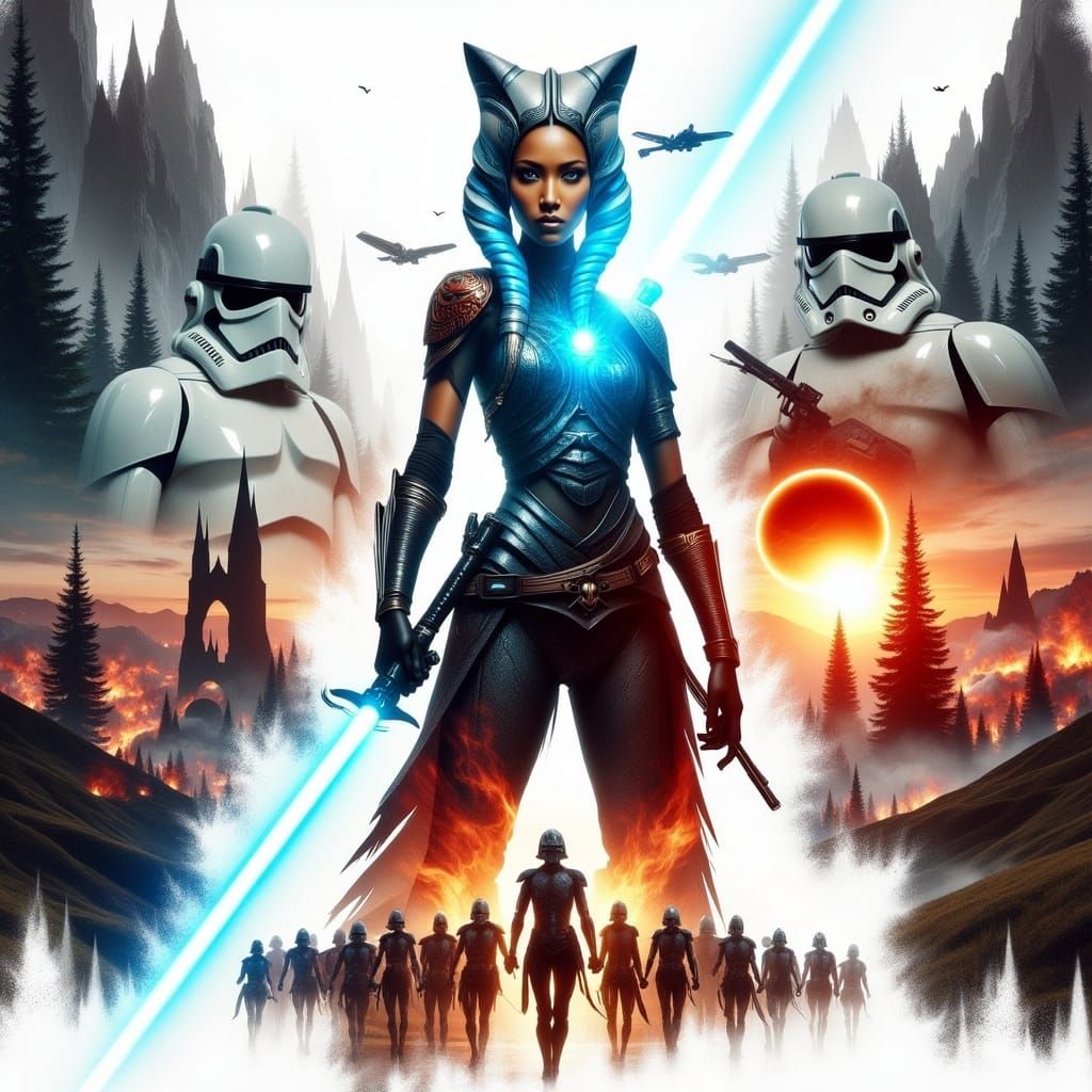 Ahsoka Tano in Biomechanical Dystopia: Cyberpunk Double Expo...