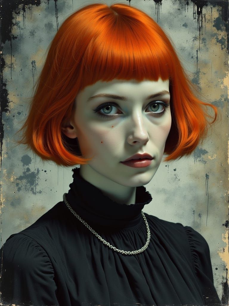 Gothic Portrait of a Melancholic Woman