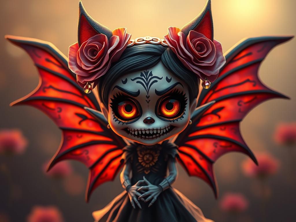 Chibi Catrina Vampire Fairy Digital Illustration