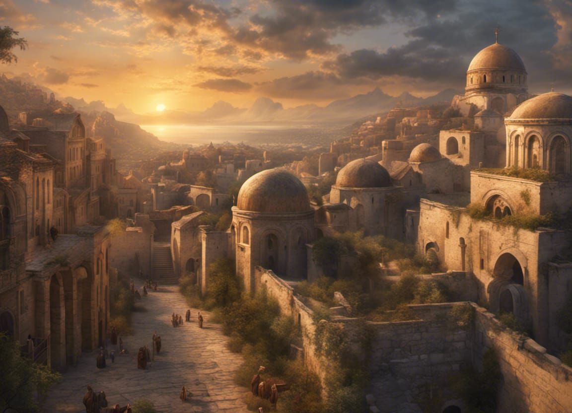 Epic Byzantine City at Magic Hour