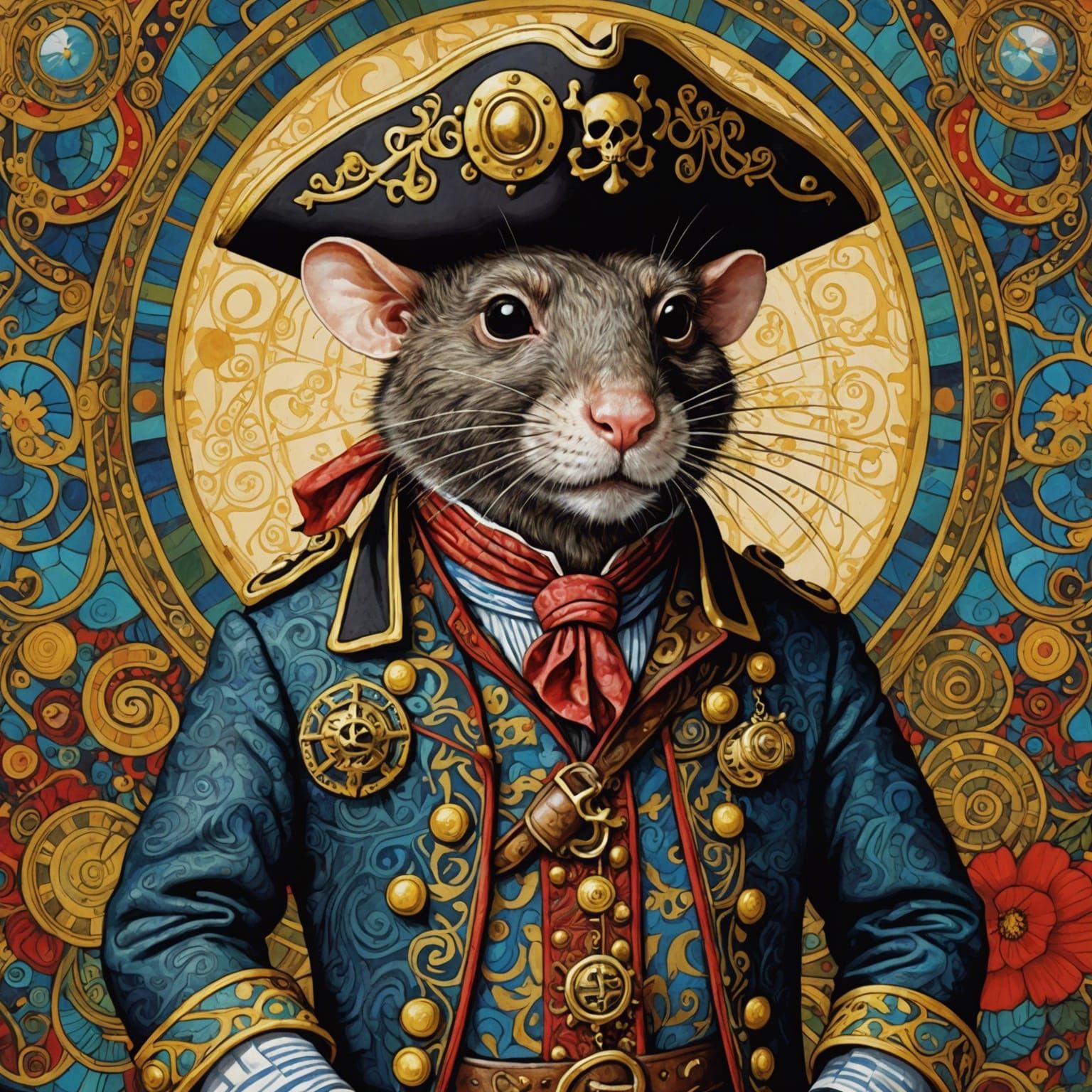 Pirate Rat Admiral in Dreamy Artistic Style