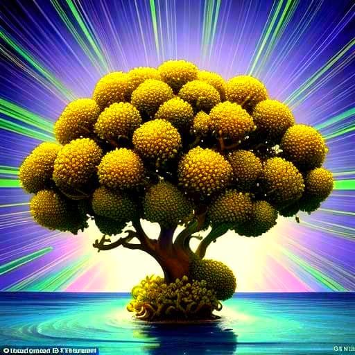 Vibrant Geometric Masterpiece with Hyperrealistic Details