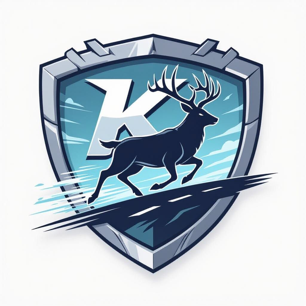 Futuristic Anime Shield Car Logo with Stag