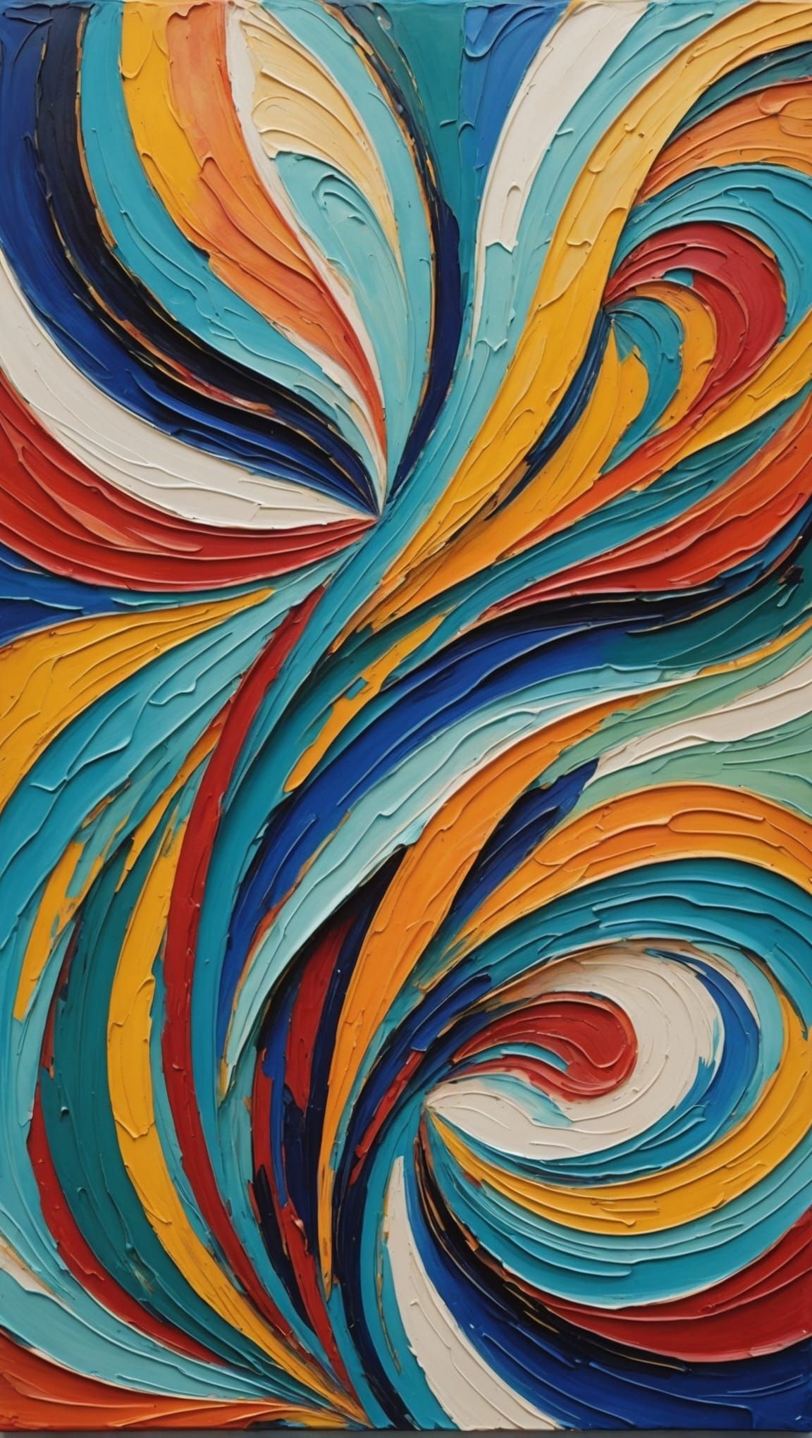 Abstract Wind Motion in Expressionist Oil Painting