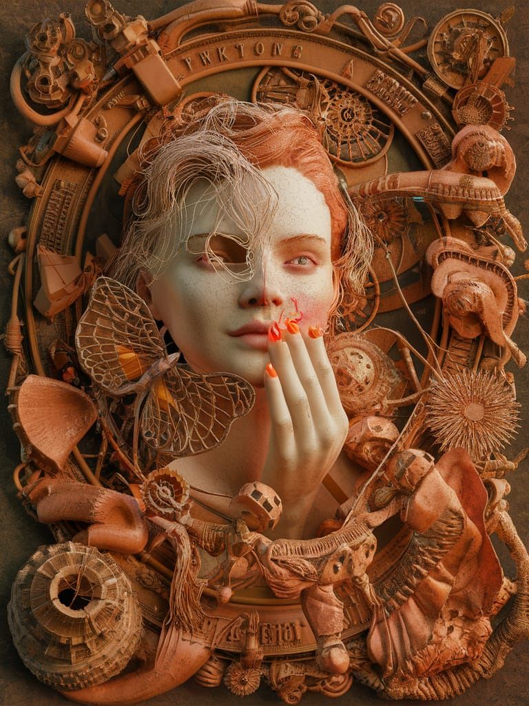 Steamfunky Anamorphic Sculpture of Two Figures