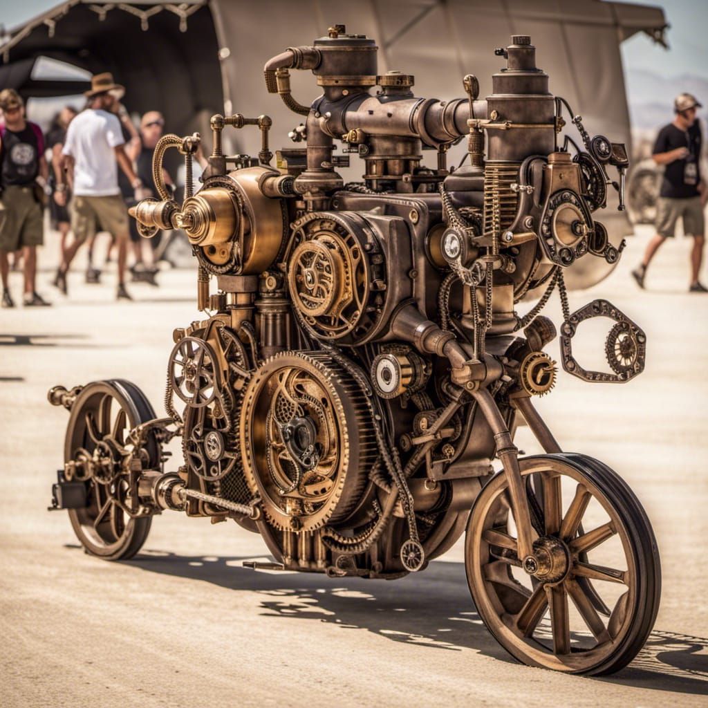 Steampunk Engine at Burning Man Festival