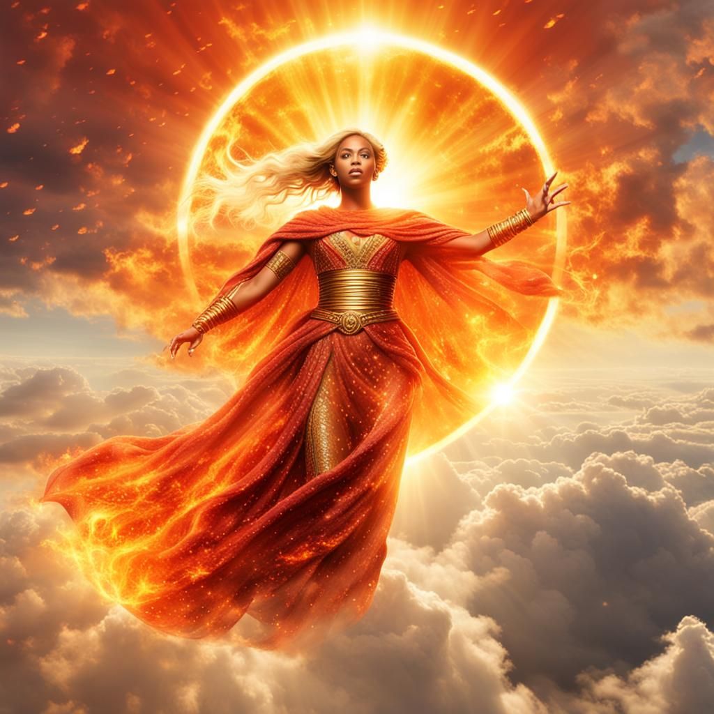 Beyonce as Jedi Knight on Pegasus in Inferno