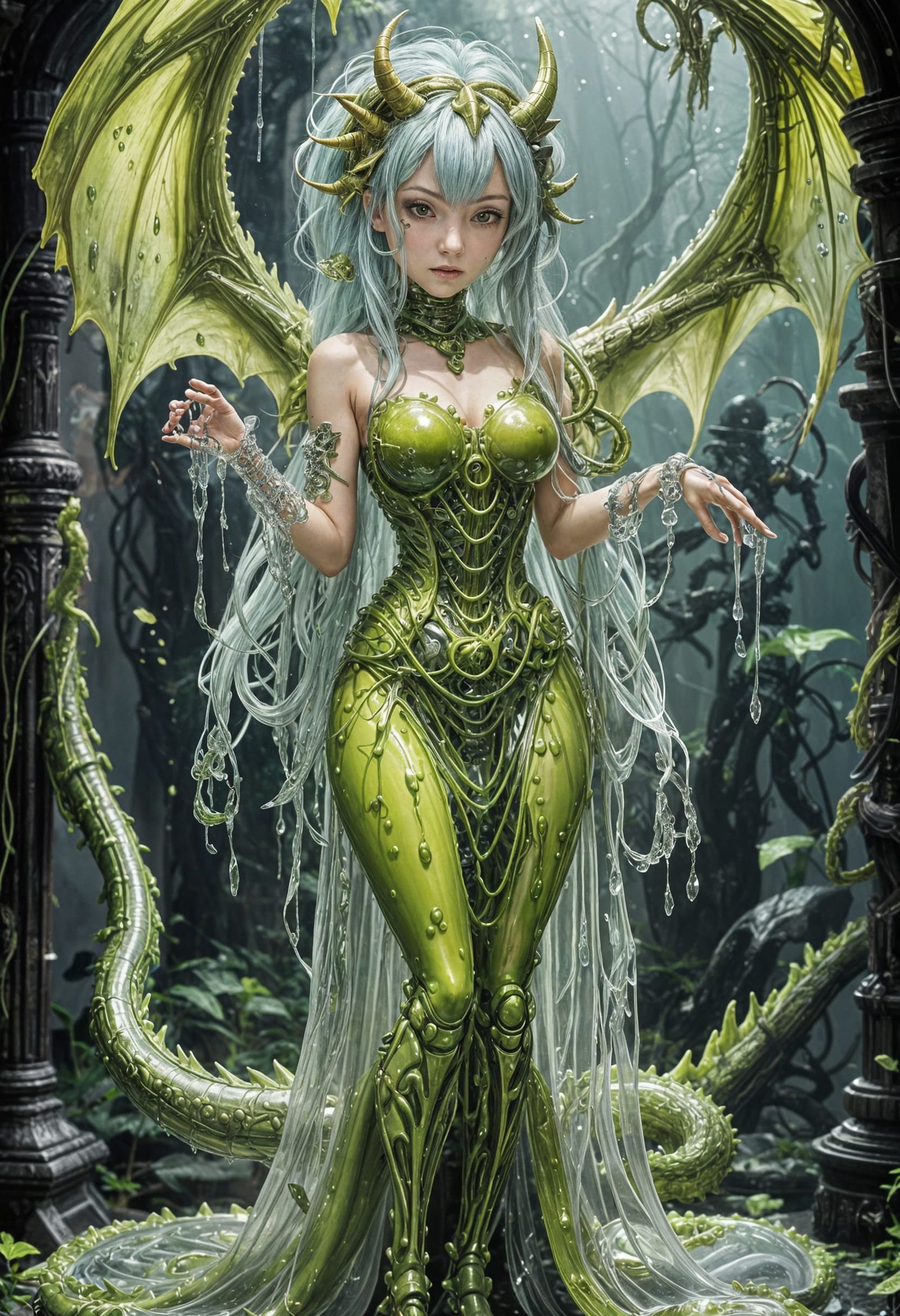 Dragon Girl Chimera with Metal Skeleton