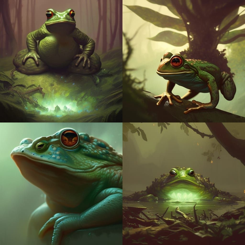 Detailed Kappa Toad in Dark Fantasy Concept Art