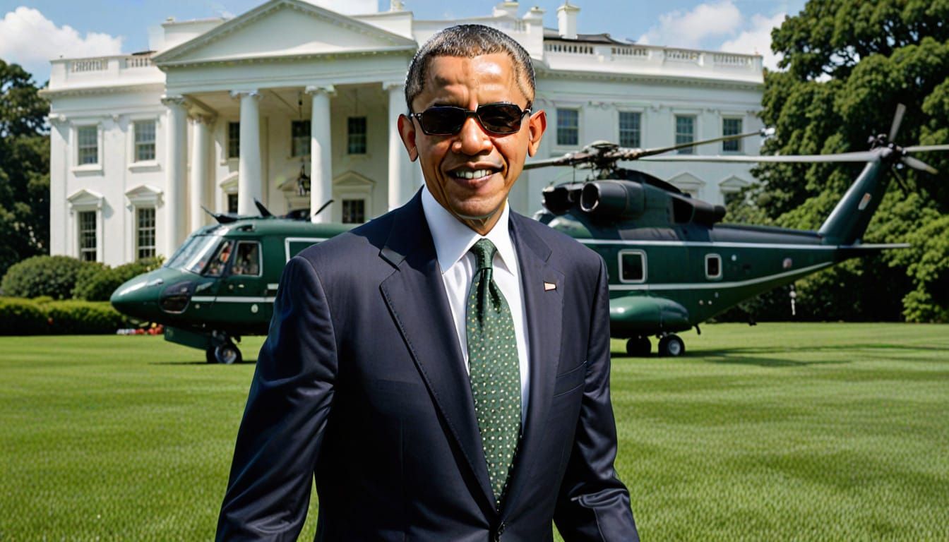 Confident President Obama Surrounded by White House History