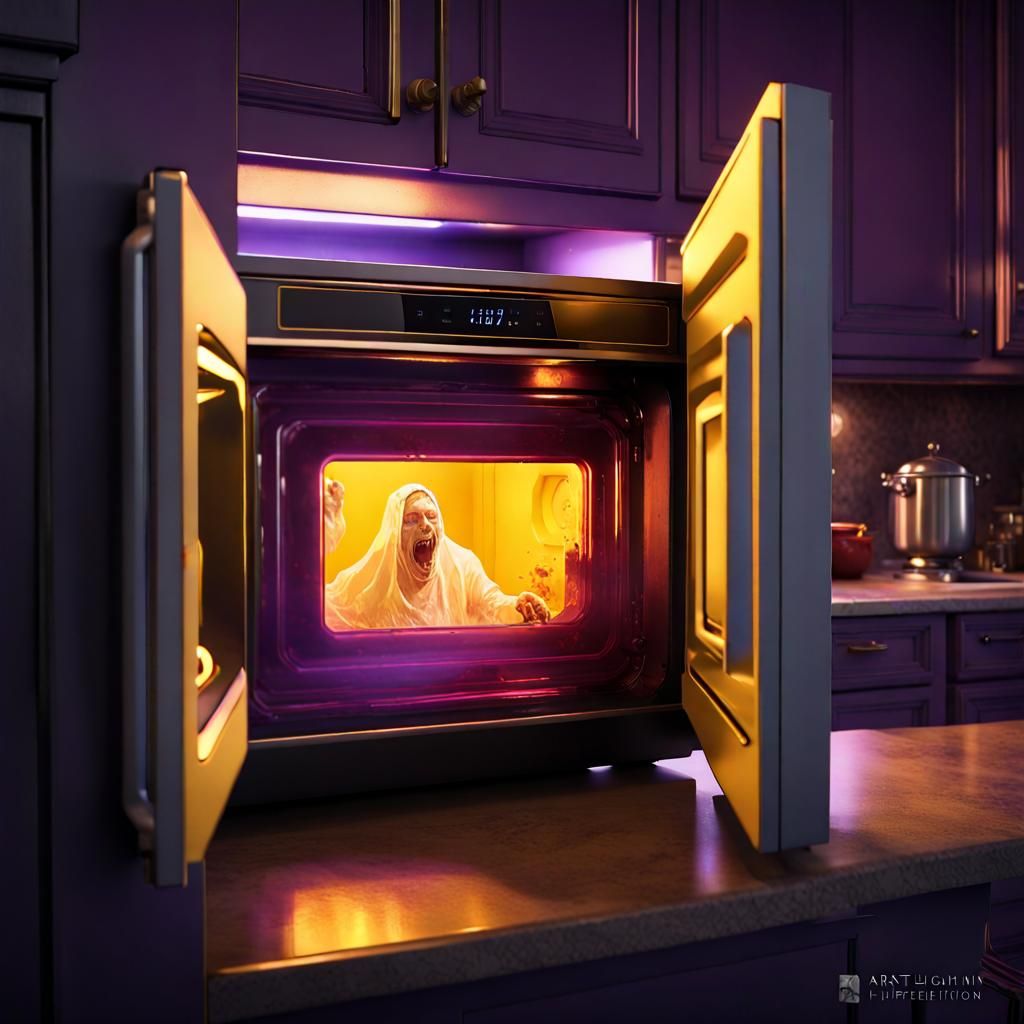 Ghost in Microwave Oven: Dark Fantasy Concept Art
