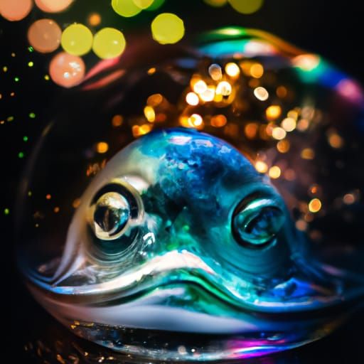 Glass Blobfish Ornament in Hyperrealistic Digital Art