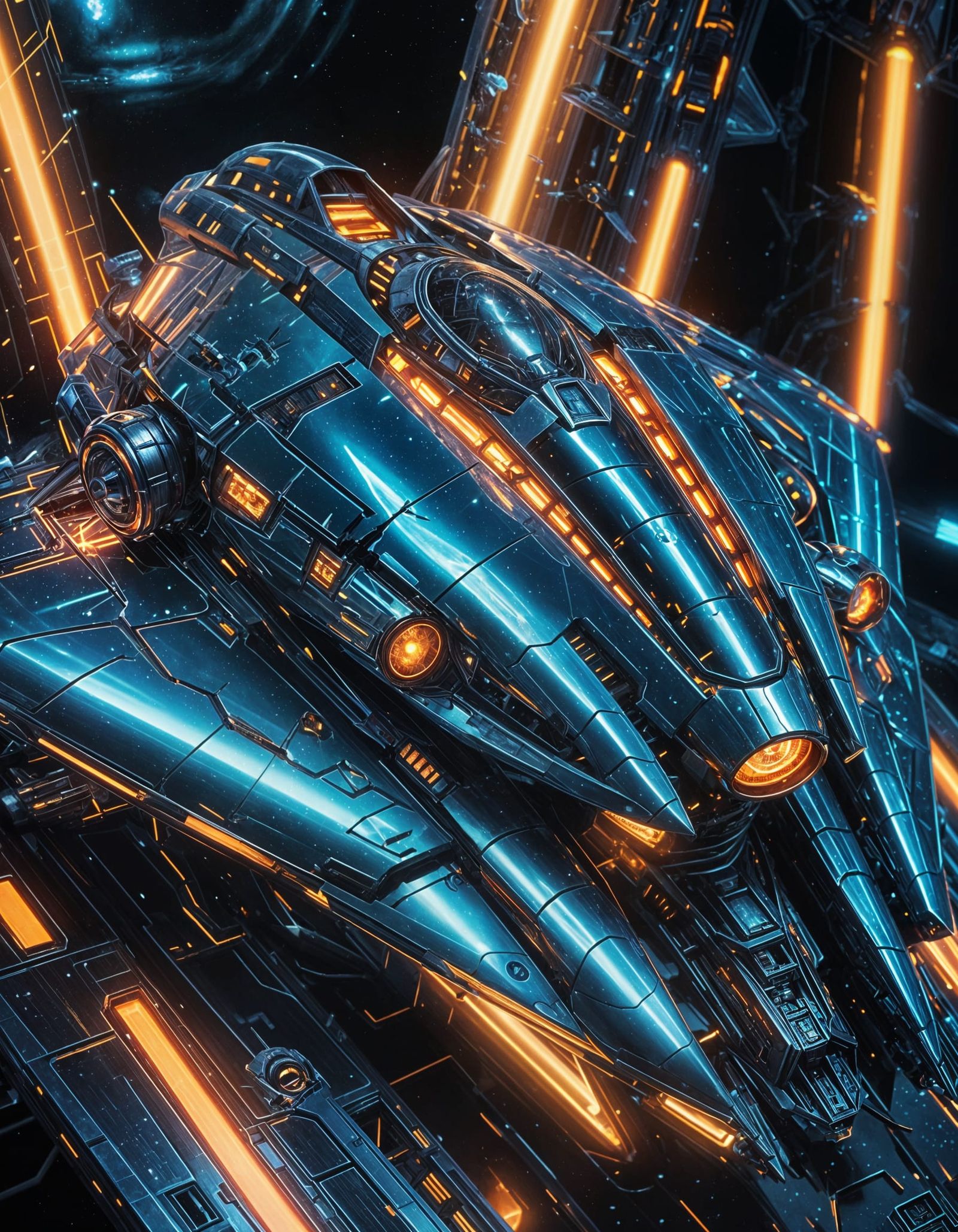 Massive Triangular Spaceship with Warp Coils