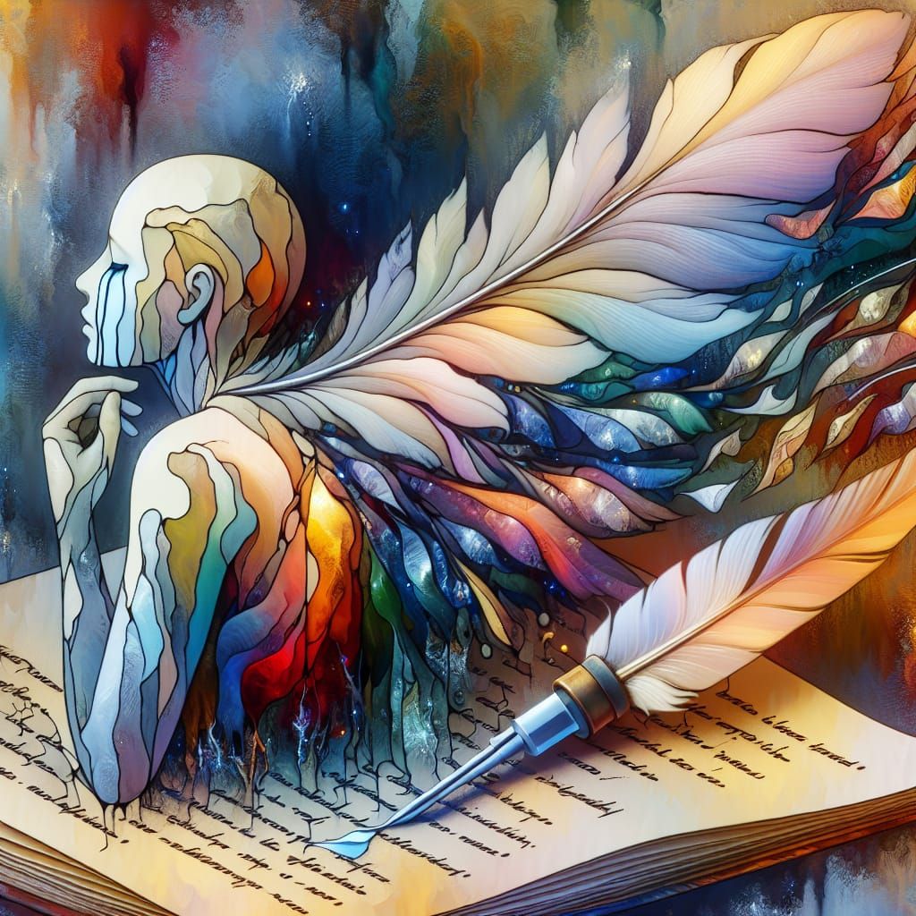 Angel Feather on Poetic Verse in Alcohol Ink