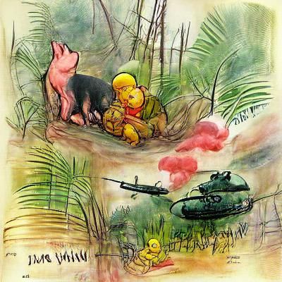 Winnie the Pooh in Vietnam, Storybook Illustration