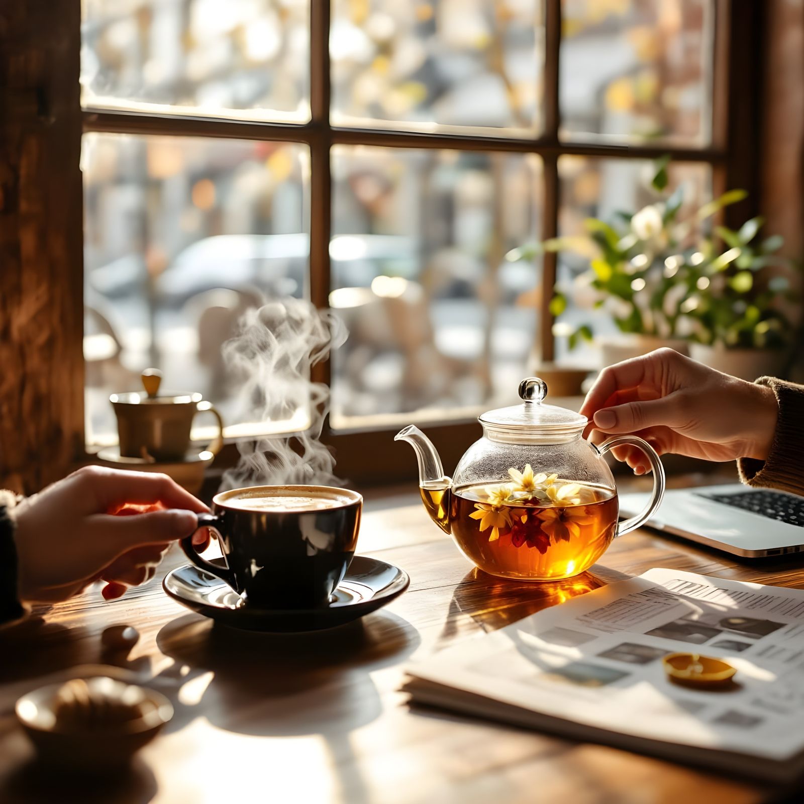 Coffee or Tea: A Moment of Indecision in a Cafe