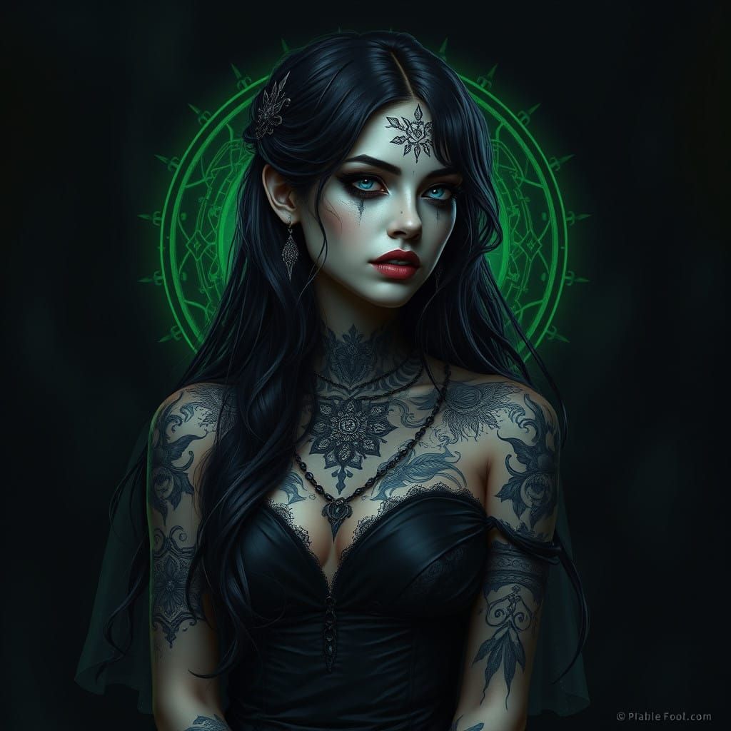 Gothic Woman in Dark Fantasy Art Style