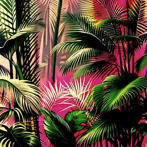 Surreal Pink Jungle Dreamscape