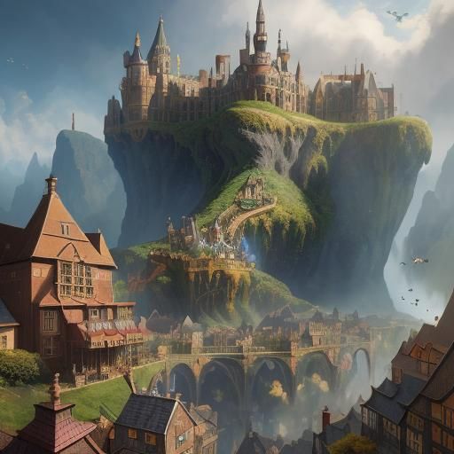 Dr. Seuss-Inspired Classroom Scene with Teacher and Pupils