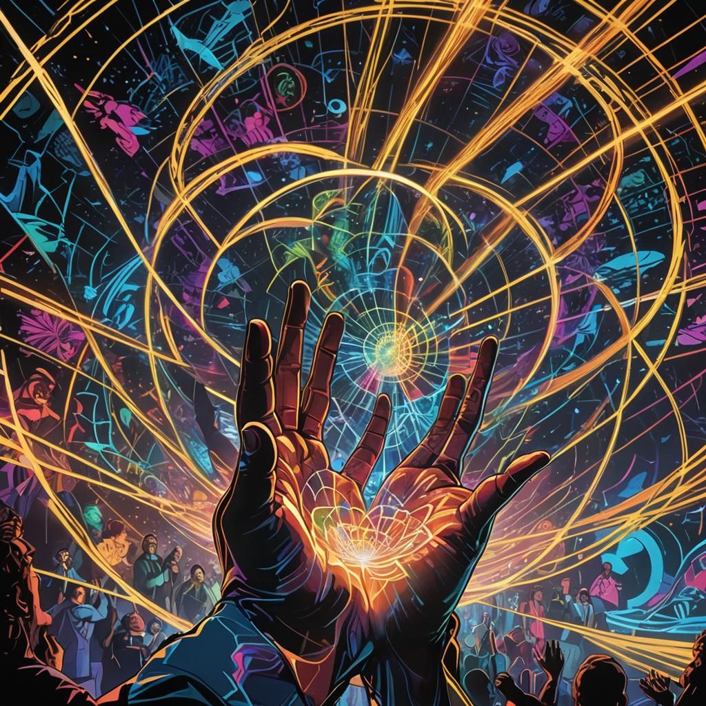 Surreal Stage Performer Wields Holographic Projections in a....