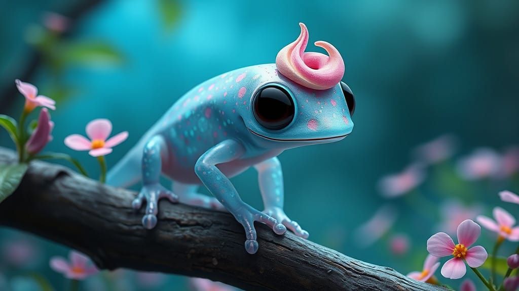 Whimsical Fantastical Creature in Dreamy Meadow