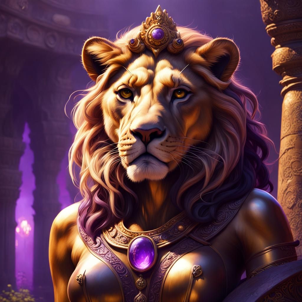 Lioness Goddess in Dark Fantasy Style