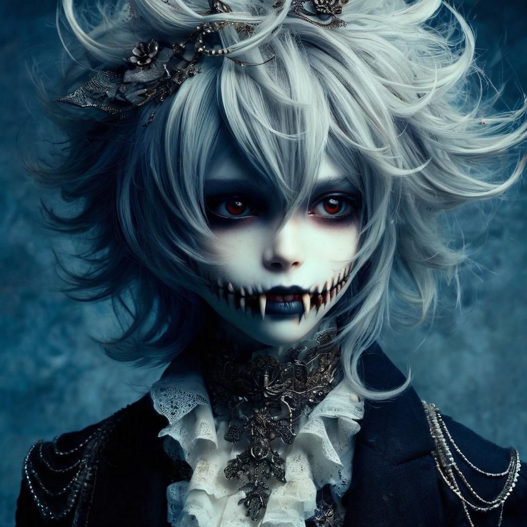 Charismatic Vampire Child Portrait in Kojima Style