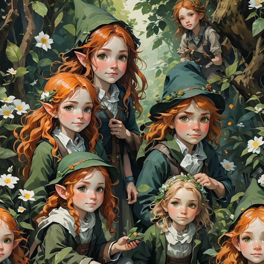 Smiling Woman with Orange Hair, Watercolor Art