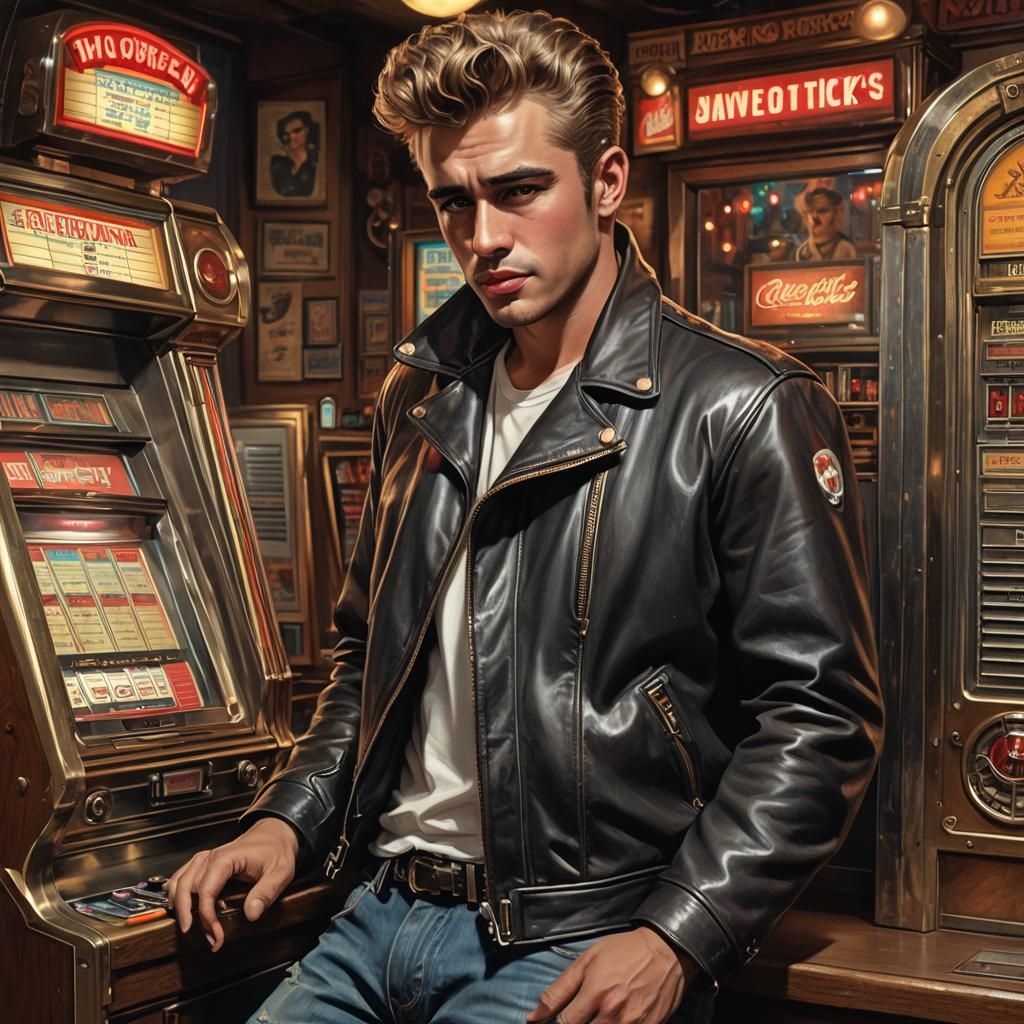 James Dean 1950s Jukebox Portrait